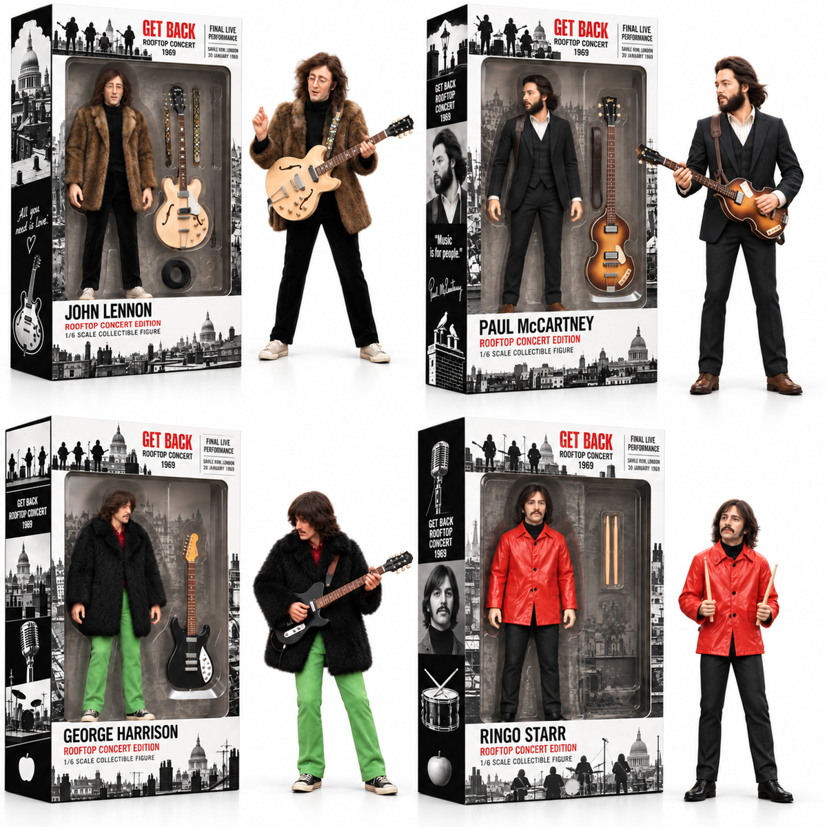 Get Back: The Rooftop Concert 1960s British Rock Legend Edition Figure