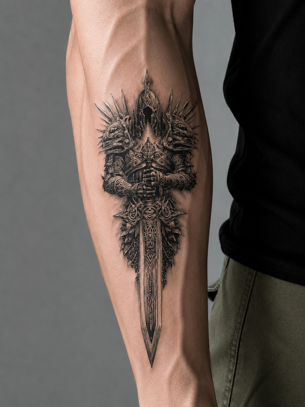 Dark Guardian Knight Semi-Permanent Tattoo