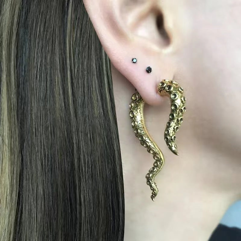 Dashingsoul Retro Dark Style Exaggerated Personality Octopus Tentacle Earrings