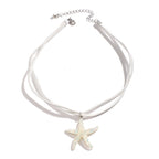 Dashingsoul Bohemian Rainbow Color Resin Pendant Starfish Multi-layered Necklace