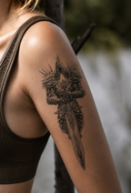 Dark Guardian Knight Semi-Permanent Tattoo