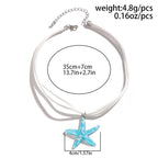 Dashingsoul Bohemian Rainbow Color Resin Pendant Starfish Multi-layered Necklace