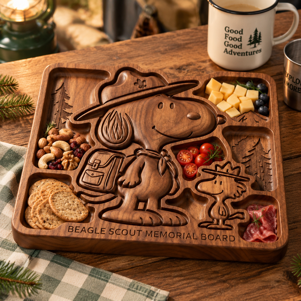 Beagle Scout Solid Wood 3D Carved Commemorative Charcuterie/Cheese Board