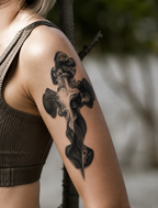 Ethereal Smoke Cross Semi-Permanent Tattoo