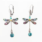 Women's Fashion Colored Dragonfly Earrings
