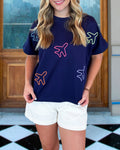 Fun Airplane Embroidery Tee
