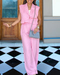 Cropped Suit Linen Set