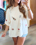Cocktail Embroidered T-shirt