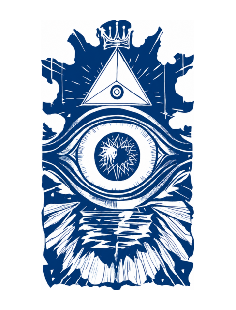 Crowned All-Seeing Eye Semi-Permanent Tattoo