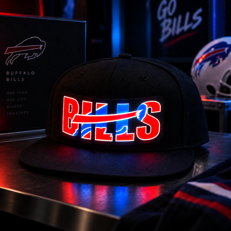 Football Fan LED Light-Up Snapback Cap