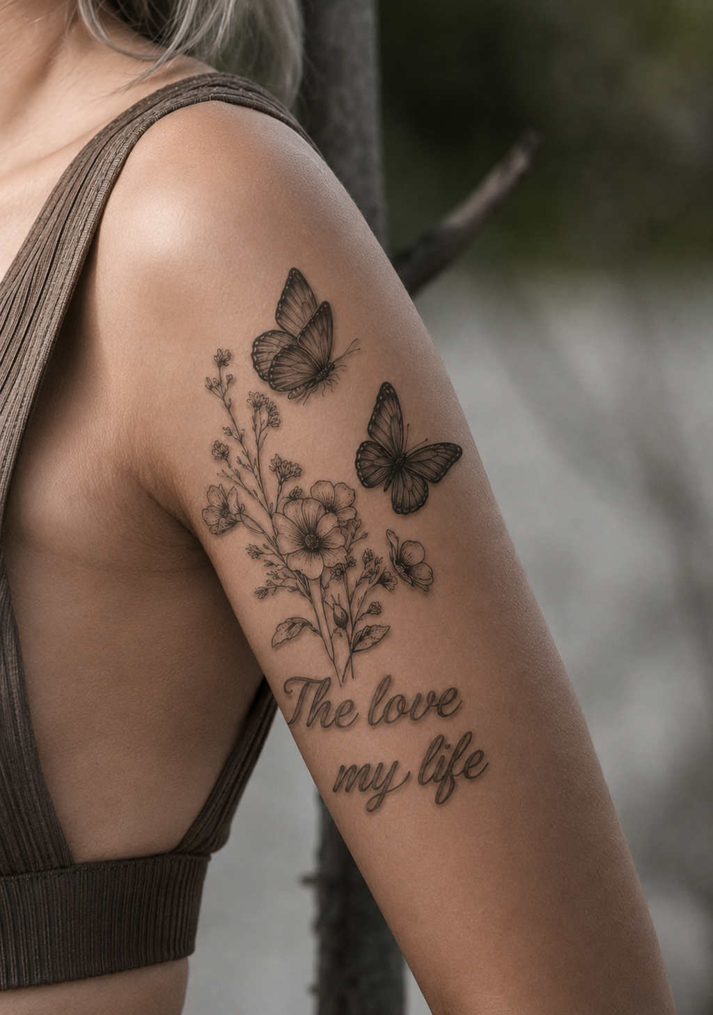 Love of My Life Butterfly &amp; Wildflower Semi-Permanent Tattoo