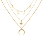 Dashingsoul Fashion Personality Retro Star Moon Necklace