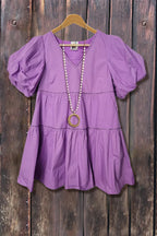 Tiger Print Puff Sleeve Mini Dress