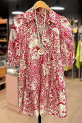 Vintage Floral Print Collared Dress