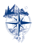 Adventure Compass Mountain & Ocean Semi-Permanent Tattoo
