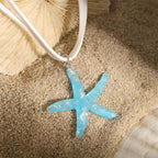 Dashingsoul Bohemian Rainbow Color Resin Pendant Starfish Multi-layered Necklace