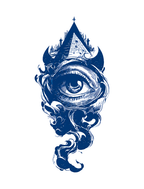 All-Seeing Eye Cosmic Pyramid Semi-Permanent Tattoo