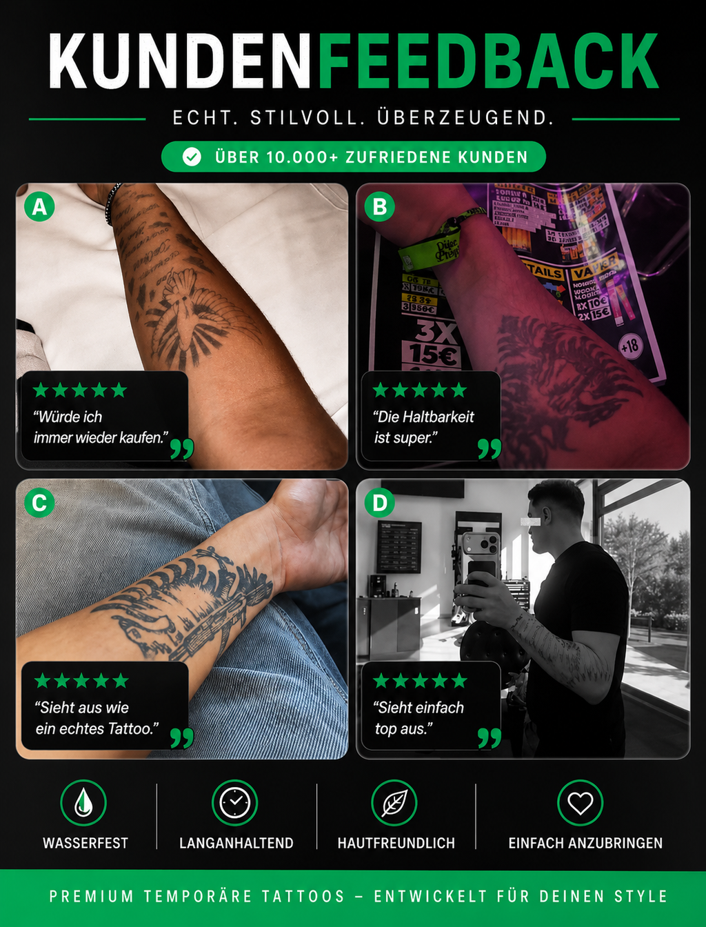 Silent Justice Semi-Permanent Tattoo