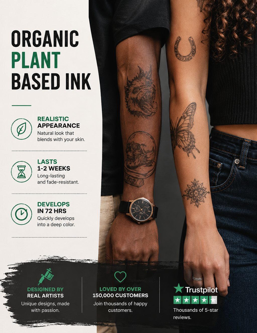 Silent Justice Semi-Permanent Tattoo