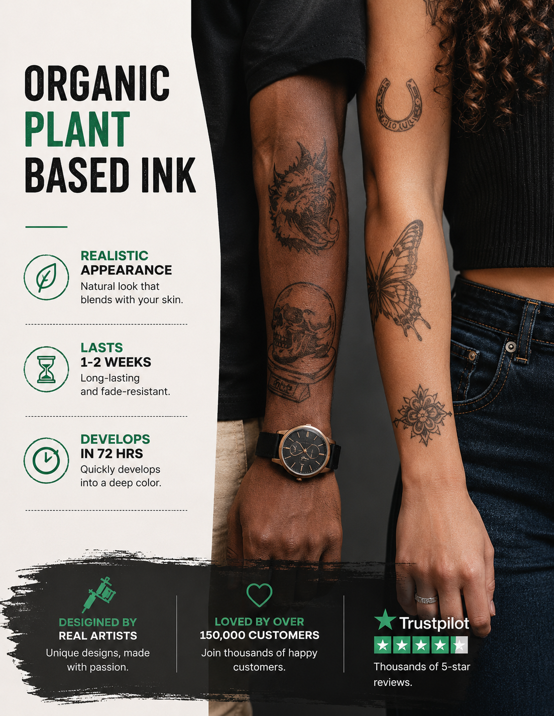 Silent Justice Semi-Permanent Tattoo