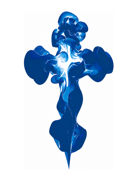 Ethereal Smoke Cross Semi-Permanent Tattoo