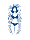 Floral Feminine Silhouette Semi-Permanent Tattoo
