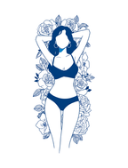 Floral Feminine Silhouette Semi-Permanent Tattoo